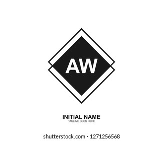 AW A W Initial logo letter with minimalist concept vector