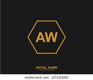 AW A W Initial logo letter with minimalist concept vector