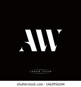 AW A W Logo Monogram with Black and White Colors