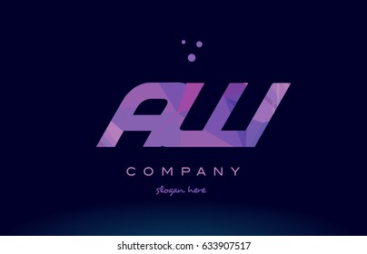 aw a w polygon polygonal letter alphabet text pink purple dots creative company logo vector icon design template