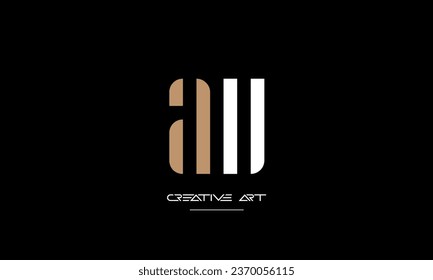 AW, WA, A, W abstract letters logo monogram
