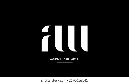 AW, WA, A, W abstract letters logo monogram