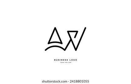 AW, WA, A, W, abstraktes Logo-Design