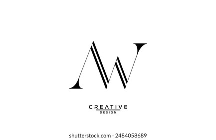 AW, WA, A, W, Abstrakte Buchstaben Logo Monogramm
