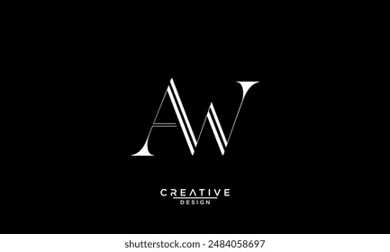 AW, WA, A, W, Abstrakte Buchstaben Logo Monogramm