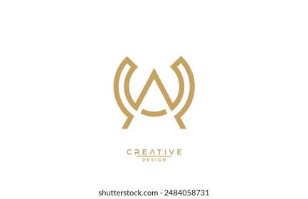 AW, WA, A, W, Letras Abstractas Logo Monograma
