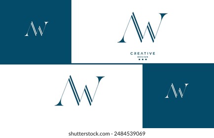 AW, WA, A, W, Abstrakte Buchstaben Logo Monogramm