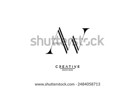 AW, WA, A, W, Abstract Letters Logo Monogram