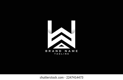 AW, WA, Resumen diseño del logotipo del logotipo de la letra monograma inicial