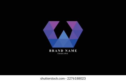 AW, WA, Abstract initial monogram letter alphabet logo design