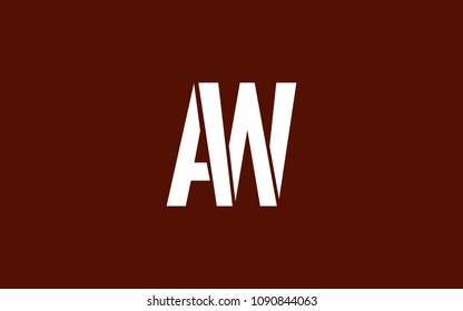 AW WA Letter Initial Logo Design Template