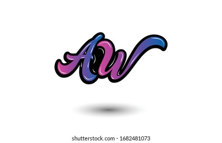 Elementos vectoriales del logotipo de la carta de AW WA
