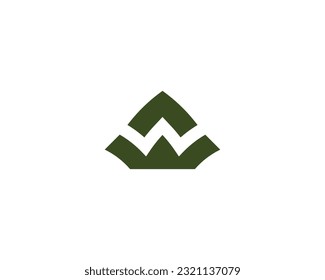 AW WA logo design vector template