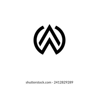 AW WA logo design vector template