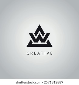 AW WA Modern Creative Alphabet Business Logo Design Vector Icon Template.