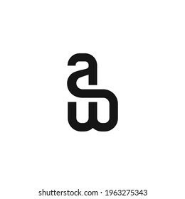 Concepto de diseño de logotipo de línea mínima de monograma AW o WA. Ilustración del vector
