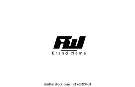 AW WA A W abstract vector logo monogram template