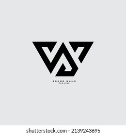  AW WA A W initial based letter icon logo.