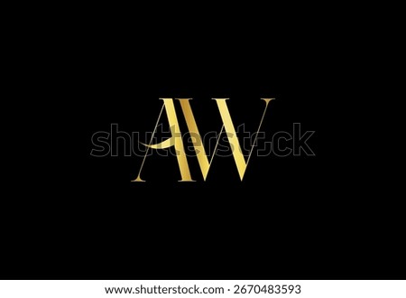 AW, WA,A,W, Monogram Logo with Abstract Letter Design.