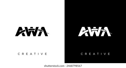 AWA logo. AWA letter logo design. Initials AWA monogram logo. AWA typography your company