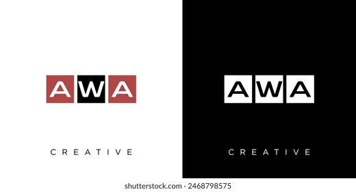 AWA-Logo. AWA-Logo-Design. Initialen AWA Monogramm Logo. AWA Typografie für Ihr Unternehmen