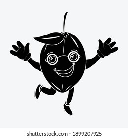 awaii cute sapodilla solid icon fruit