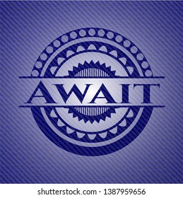 Await with jean texture. Vector Illustration. Detailed.