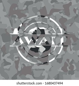 Await on grey camo pattern