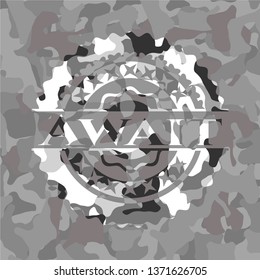 Await on grey camouflage pattern