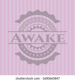 Awake pink emblem. Retro. Vector Illustration. Detailed.