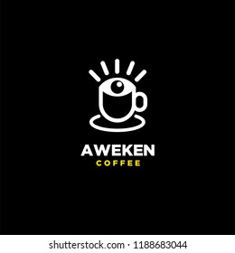 awaken coffee logo icon designs vector