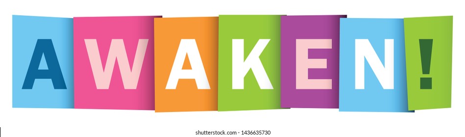 AWAKEN! colorful vector concept word typography
