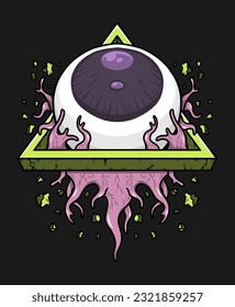 Awaken eye hand drawn illustration vector design