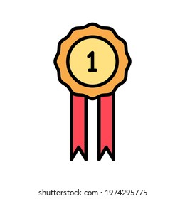 Award, 1st,. medal, prize, winner icon vector image. Can also be used for shopping and ecommerce. Suitable for use on web apps, mobile apps and print media.