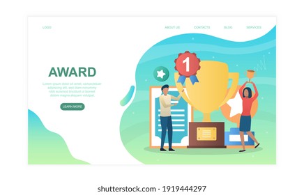 Award abstract concept. Flat cartoon vector illustration. Website, web page, landing page template