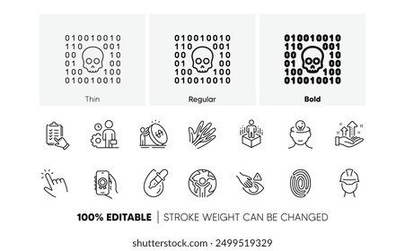 Award app, Checklist and Eye drops line icons. Pack of Inflation, Mental health, Binary code icon. Employee, Foreman, Global business pictogram. Veins, Fingerprint, Cursor. Line icons. Vector