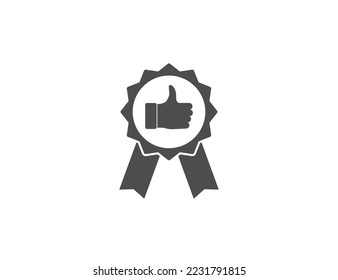 Award appreciation. Thumb up icon. Vector illustration.