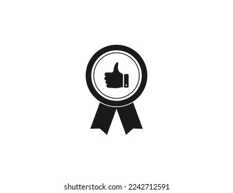 Award appreciation. Thumb up icon. Vector illustration.