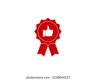 Award appreciation. Thumb up icon. Vector illustration.
