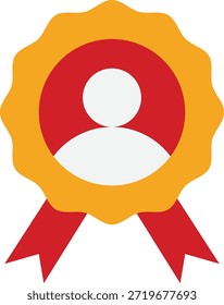 Award badge featuring a user icon, suitable for certification, achievement recognition, and online profile verification.