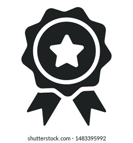 Award badge flat vector icon