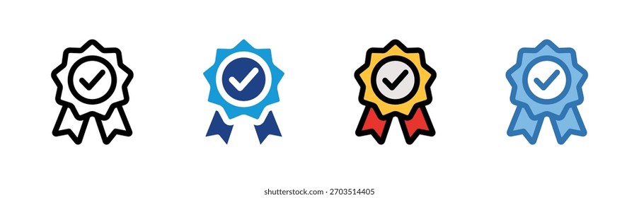 Award Badge icon set multiple style collection