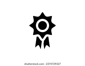 Award badge icon silhouette design template illustration isolated