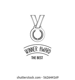 Award, badge icon suitable for info graphics, websites and print media and interfaces. Line vector icon.