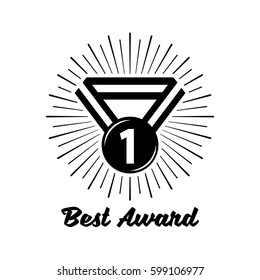 Award, badge icon suitable for info graphics, websites and print media and interfaces. Line vector icon.