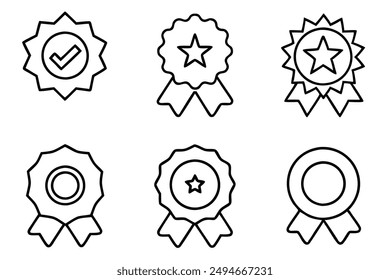 Award badge line art beautiful honor drawing