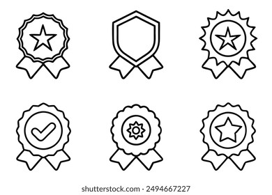 Award badge line art illustration prestigious award sketch