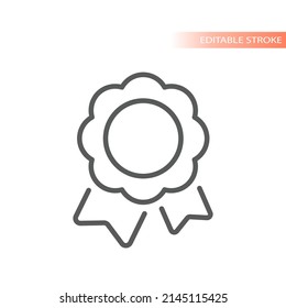 Icono de vector de línea de distintivo de premio. Símbolo de listado de calidad.