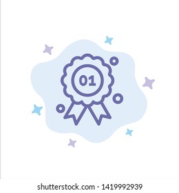 Award, Badge, Quality, Canada Blue Icon on Abstract Cloud Background