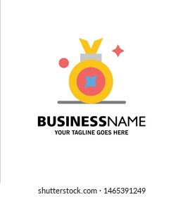 Award, Award Badge, Award Ribbon, Badge Business Logo Template. Flat Color. Vector Icon Template background